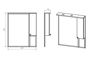 Зеркало Misty Латте 85 R - 2