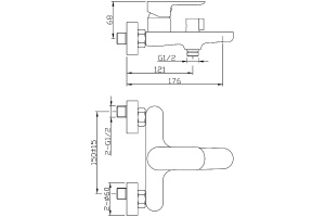 Смеситель для ванны Agger Gorgeous черный матовый - 3