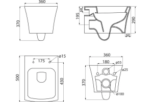 Чаша подвесного унитаза BelBagno Regina без сиденья белый - 3