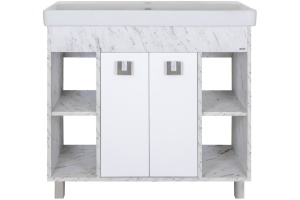 Тумба под раковину Misty Мия 90 белая глянцевая