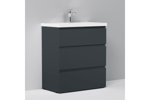 Тумба для комплекта AM.PM Gem S 75 графит матовый, напольная, с 3 ящиками - 2