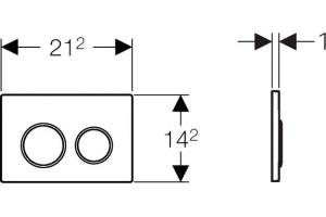 Кнопка смыва Geberit Omega 20 115.085.KH.1 хром/матовый хром - 2