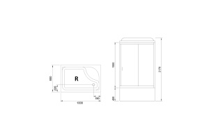 Душевая кабина Royal Bath 100x80 R стекло матовое задняя стенка белая - 3