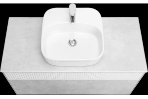 Тумба с раковиной Aquaton Марбл 100 белый-серый - 2