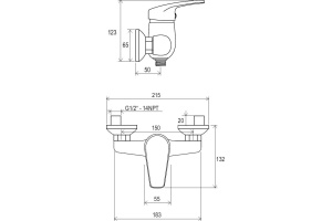 Смеситель для душа Ravak NEO хром (X070018) - 2
