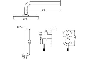 Душевой комплект Boheme Uno nikel brush (464-NB) - 2