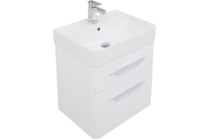 Тумба с раковиной Aquanet Виченца 60 белый глянец