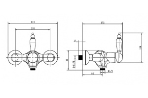 Смеситель для душа Boheme Medici бронза с черным Swarovski - 3