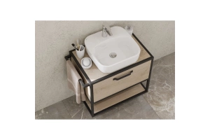 Комплект мебели Aquaton Лофт Фабрик 65 с раковиной Одри 42 светлое дерево - 2