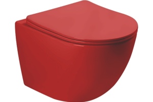 Унитаз подвесной SantiLine SL-5005MR с микролифтом, красный матовый