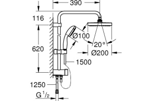 Душевая стойка Grohe New Tempesta 27389002 - 2