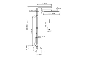 Душевая система WasserKraft 40 с термостатом хром - 3