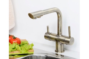 Смеситель Wasserkraft A8037 для кухонной мойки, светлая бронза - 2