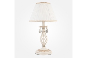 Настольная лампа декоративная Eurosvet Amelia 10054/1 белый с золотом/прозрачный хрусталь Strotskis