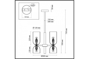 Подвесная люстра Odeon Light Midcent Orinoco 4798/6 - 3