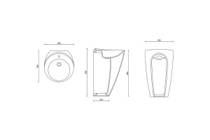 Раковина напольная Gural Vit Arya белый (AR10MNL01) - 2
