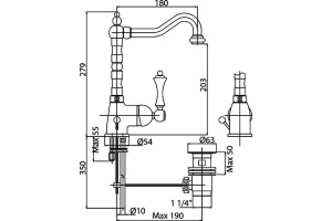 Смеситель для раковины Cezares MARGOT золото (MARGOT-LSM2-03/24-M) - 3