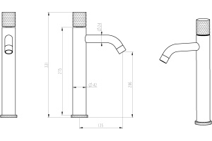 Смеситель Boheme Stick 122-BCR.2 для раковины, black touch chrome - 2