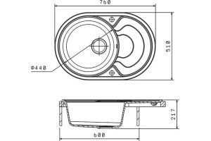 Мойка кухонная Florentina Родос 760 мокко - 2