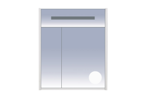 Джулия - 65 Шкаф белый White зеркальный