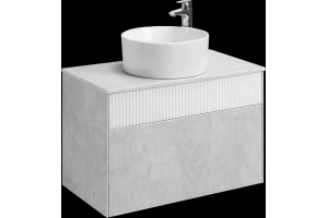 Тумба с раковиной Aquaton Марбл 80 белый-серый