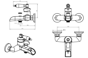 Смеситель Boheme Vogue Crystal 213-CRST для ванны с душем - 2