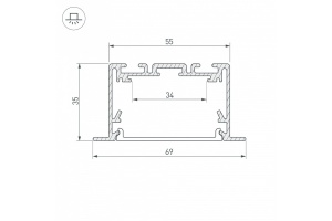 Профиль Arlight S2-LINIA69-F-2500 SEAMLESS BLACK (Arlight, Алюминий) 033534 - 2