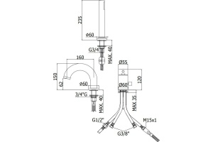 Смеситель Paffoni Light LIG047NO на борт ванны, черный - 2