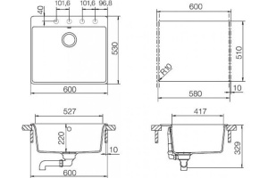 Мойка кухонная Schock Galaxy 60 (N-100) магма - 2