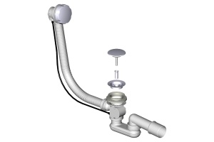 Слив-перелив Фэма гофра, хром
