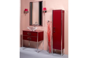 Шкаф-пенал Armadi Art Monaco R бордо глянец - хром - 3