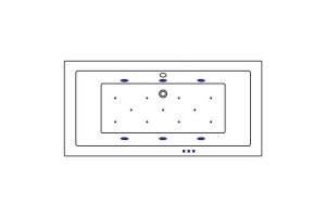 Акриловая ванна Whitecross Savia Duo 170х80 белая золото с гидромассажем - 2