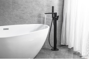 Смеситель напольный Allen Brau Infinity для ванны с душем черный матовый - 3