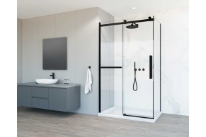 Душевой уголок Vincea Como Soft 130х80 профиль черный стекло прозрачное  - 2