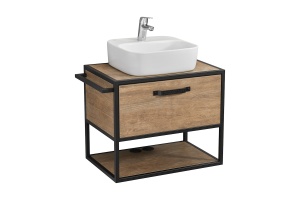 Тумба с раковиной Одри 42 Aquaton Лофт Фабрик 65 темное дерево