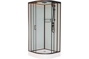 Душевая кабина Frank 80х80 черная стекло матовое
