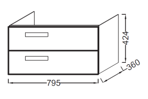 Тумба под раковину Jacob Delafon  79.5 см (EB1302-G80) - 3