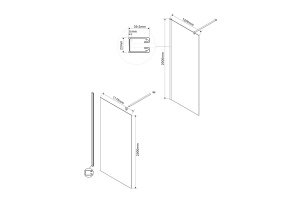 Душевая перегородка Vincea Walk-In 120х200 черный матовый стекло тонированное - 2