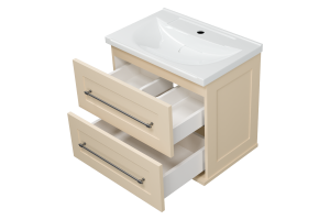 Тумба под раковину Misty Марта 60 бежевая матовая - 2