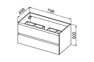 Тумба под раковину Cezares Molveno 80х50 Ossido (MOLVENO-80-2C-SO-OSS) - 3