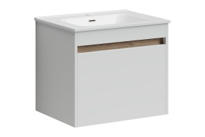 Тумба под раковину подвесная Sancos Smart 60 белый глянцевый