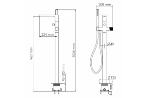 Fulda 5221 Смеситель напольный для ванны - 3