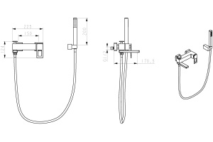 Смеситель Boheme Q 143-GG для ванны с душем - 2