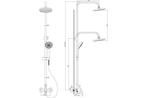 Душевая стойка Rossinka  (B35-45) - 2