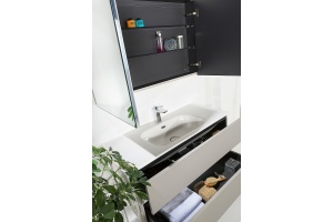 Зеркало-шкаф Vallessi 80 бежевый матовый с подсветкой - 3