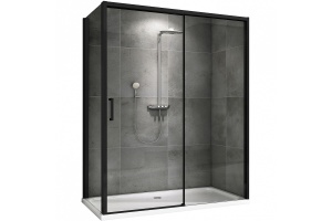 Душевой уголок Abber Komfort 140х90 черный стекло прозрачное