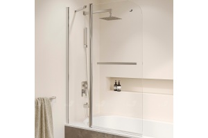 Шторка на ванну RGW 100х150 хром стекло прозрачное