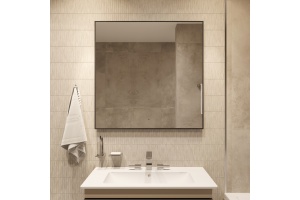 Зеркало DIWO Элиста 100x100 черное, с подсветкой сенсорной, квадратное, в скандинавском стиле - 2