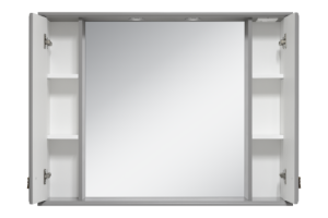 Зеркало-шкаф Misty Лувр 105 серое матовое - 2