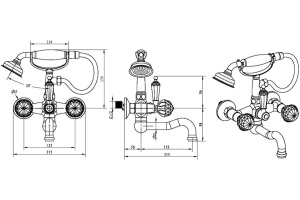 Смеситель Boheme Imperiale Presente 333 для ванны с душем - 2